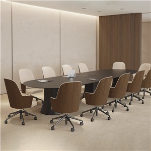 Sillón Aleta Executive madera con ruedas Viccarbe