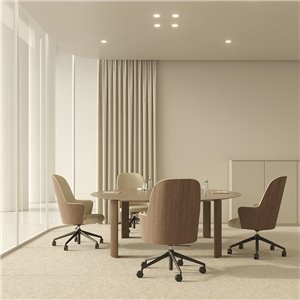 Sillón Aleta Executive madera con ruedas Viccarbe