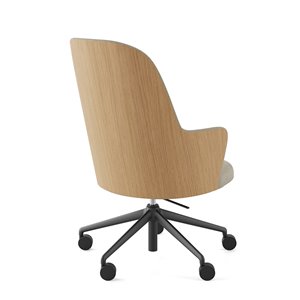 Sillón Aleta Executive madera con ruedas Viccarbe