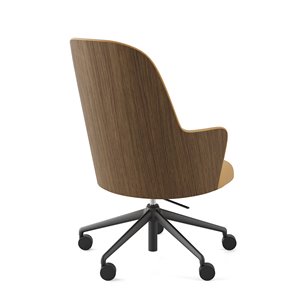 Sillón Aleta Executive madera con ruedas Viccarbe