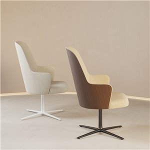 Sillón Aleta Executive madera giratoria Viccarbe