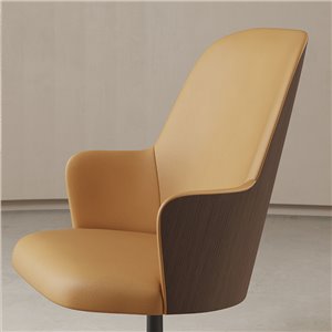Sillón Aleta Executive madera giratoria Viccarbe