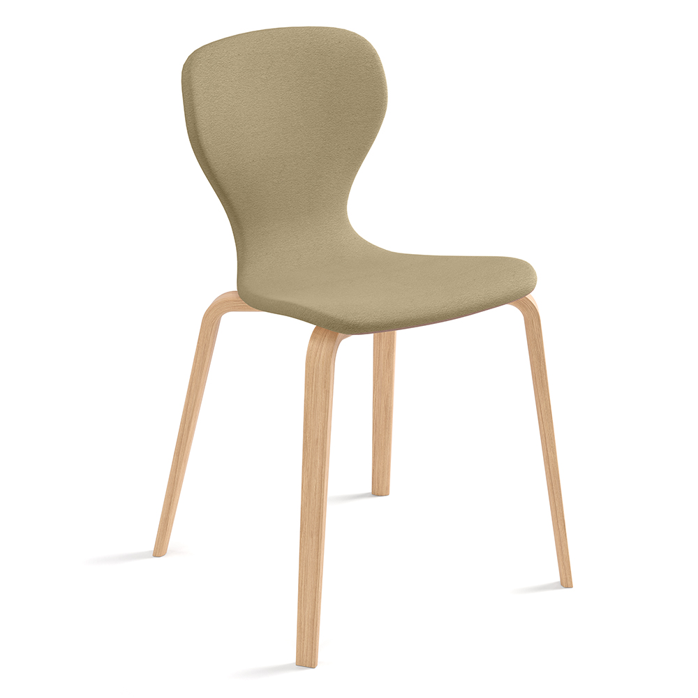 Silla Ears tapizada base cuatro patas madera Viccarbe