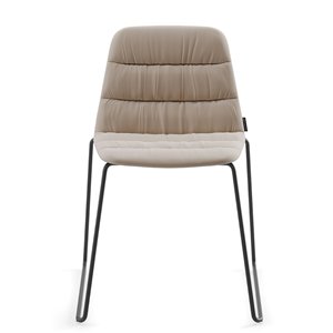 Silla Maarten tapizada base metálica Viccarbe