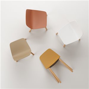 Silla Maarten base cuatro patas madera Viccarbe