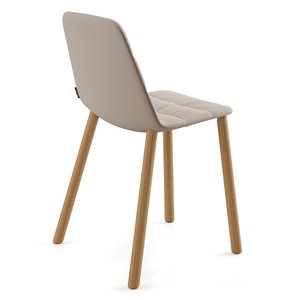 Silla Maarten tapizada base cuatro patas madera Viccarbe