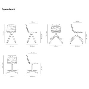 Silla Maarten tapizada base giratoria Viccarbe