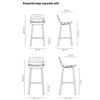 Taburete Maarten tapizado base cuatro patas madera Viccarbe