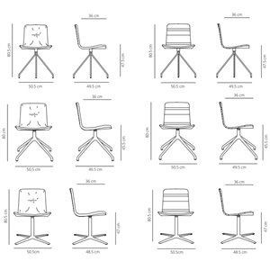 Silla Klip tapizada base giratoria Viccarbe