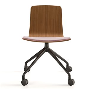 Silla Klip cojín base giratoria con ruedas Viccarbe