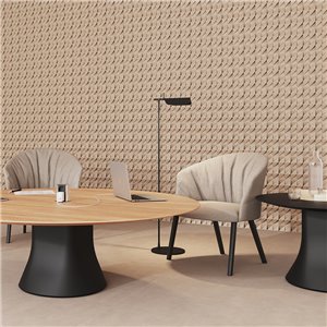 Butaca Copa Lounge base cuatro patas madera Viccarbe