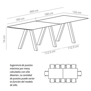 Mesa Trestle doble Outdoor Viccarbe