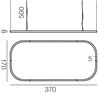 Lámpara suspensión Loop rectangular Martinelli Luce
