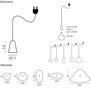Lámpara suspensión Ciulifruli Outdoor Martinelli Luce
