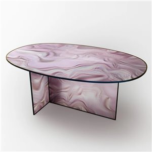 Mesa ovalada Liquefy Glas Italia