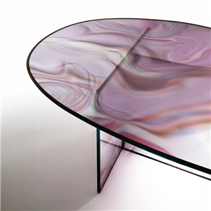 Mesa ovalada Liquefy Glas Italia