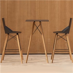 Mesa cuadrada alta Faz Wood Vondom