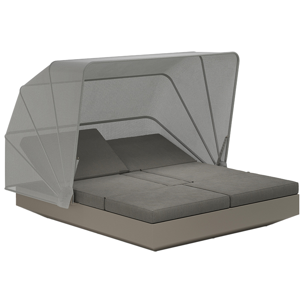 Cama Vela Daybed con parasol y 4 cabezales reclinables Vondom