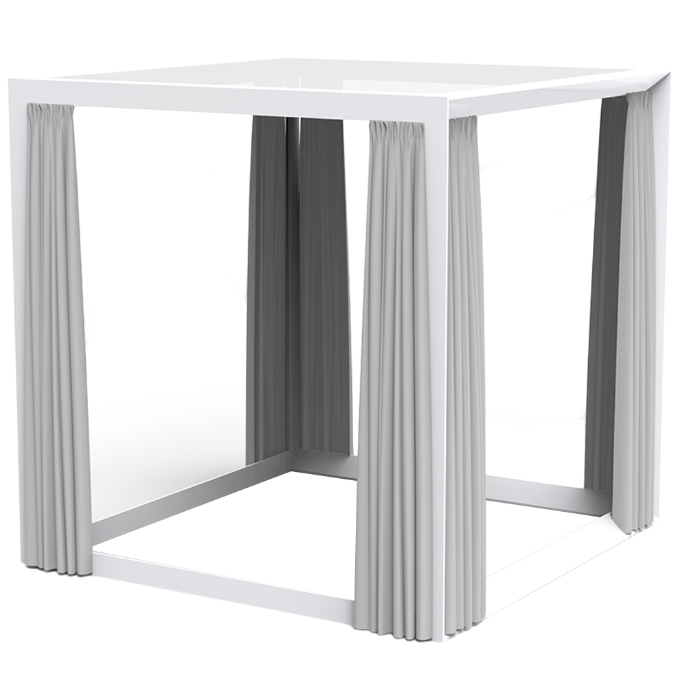 Pérgola Vela cuadrada con cortinas Vondom