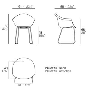 Sillón Incasso trineo Vondom