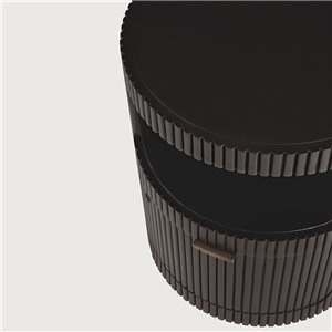 Cajonera Boomerang: caoba barnizado marrón oscuro