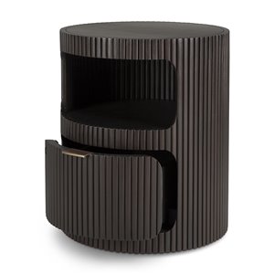 Cajonera Boomerang: caoba barnizado marrón oscuro