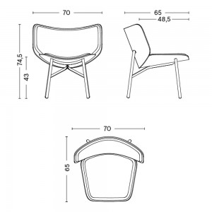 Butaca Dapper Oferta para salón de madera con patas de acero de HAY.