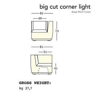 Sillón Esquinero Big Cut light Plust Collection