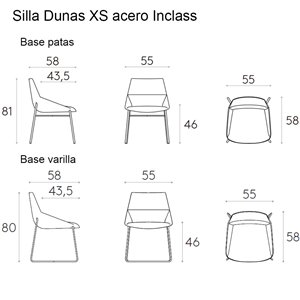Silla Dunas XS acero Inclass