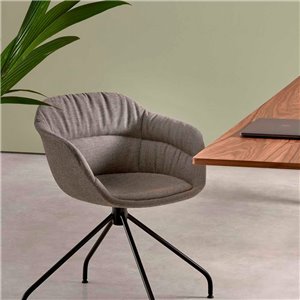 Sillón Taia giratorio acero tapizado soft Inclass