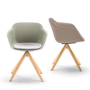 Sillón Taia giratorio madera Inclass