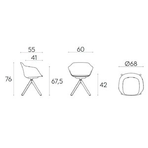 Sillón Taia giratorio madera Inclass