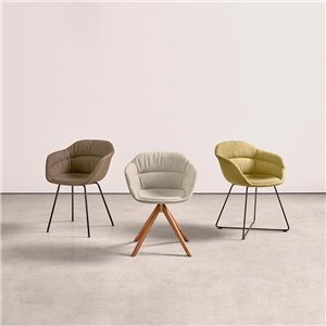 Sillón Taia giratorio madera tapizado soft Inclass