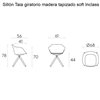Sillón Taia giratorio madera tapizado soft Inclass