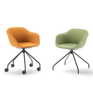 Sillón Taia giratorio acero tapizado Inclass