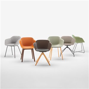 Sillón Taia giratorio acero tapizado Inclass
