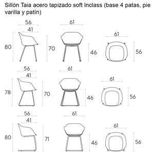 Sillón Taia acero tapizado soft Inclass