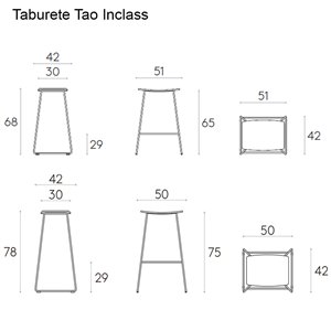 Taburete Tao tapizado Inclass