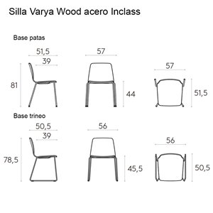 Silla Varya Wood acero Inclass