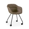Sillón Taia ruedas acero tapizado soft Inclass