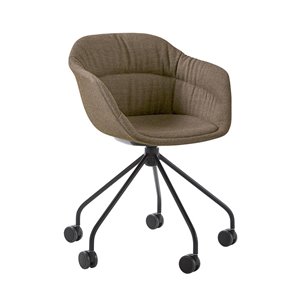 Sillón Taia ruedas acero tapizado soft Inclass