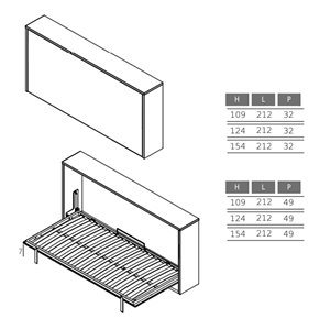 Cama individual abatible Tobisa Muebles