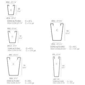 Macetero Cono Alto Simple Vondom