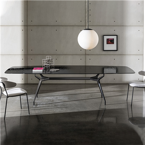Mesa Arkos oval extensible cristal Sovet Italia