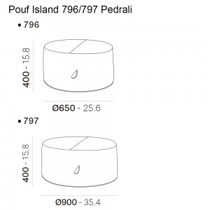 Pouf Island 796E/797E Outdoor Pedrali