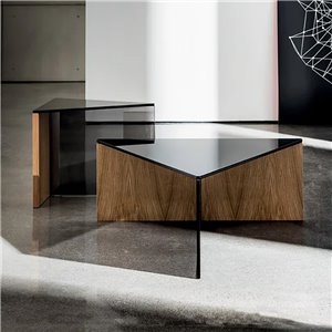 Mesa centro Regolo triangular cristal Sovet