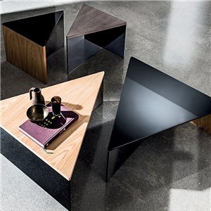 Mesa centro Regolo triangular cristal Sovet