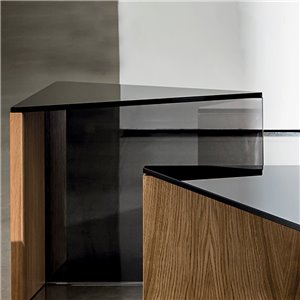 Mesa centro Regolo triangular cristal Sovet