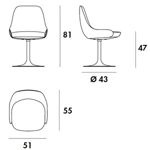 Silla Cadira S giratoria Sovet Italia