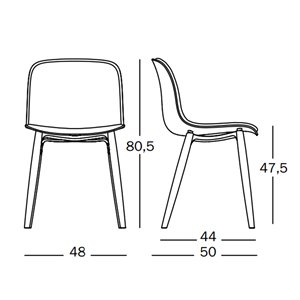Silla Troy Polipropileno Tapizada Madera Magis